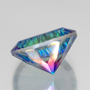 17.92캐럿 천연 탑 레인보우 미스틱 쿼츠, 라운드 컷, 18.01 mm, VVS-VS