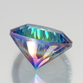 19.08캐럿 천연 탑 레인보우 미스틱 쿼츠, 라운드 컷, 18.07 mm, VVS-VS