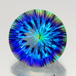 19.18캐럿 천연 탑 레인보우 미스틱 쿼츠, 라운드 컷, 18.04 mm, VVS-VS