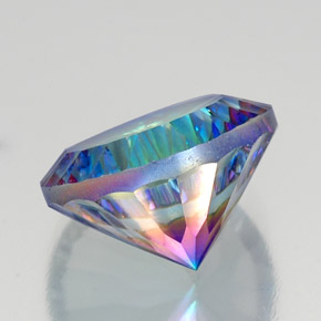 19.18캐럿 천연 탑 레인보우 미스틱 쿼츠, 라운드 컷, 18.04 mm, VVS-VS