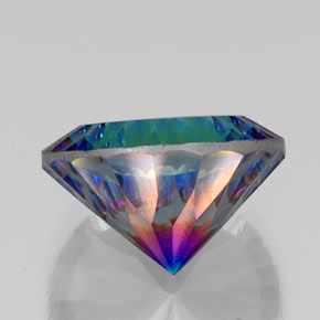 17.88캐럿 천연 탑 레인보우 미스틱 쿼츠, 라운드 컷, 18.08 mm, VS