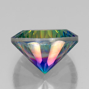18.92캐럿 천연 탑 레인보우 미스틱 쿼츠, 라운드 컷, 18.10 mm, VVS-VS