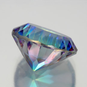 9.20캐럿 천연 탑 레인보우 미스틱 쿼츠, 라운드 컷, 14.10 mm, VVS-VS