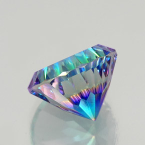 9.76캐럿 천연 탑 레인보우 미스틱 쿼츠, 라운드 컷, 14.16 mm, VVS