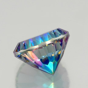 10.32캐럿 천연 탑 레인보우 미스틱 쿼츠, 라운드 컷, 14.12 mm, VS