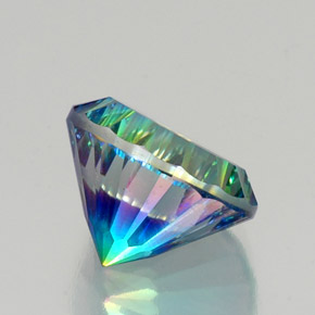 10.40캐럿 천연 탑 레인보우 미스틱 쿼츠, 라운드 컷, 14.16 mm, VVS