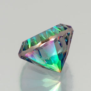 10.50캐럿 천연 탑 레인보우 미스틱 쿼츠, 라운드 컷, 14.16 mm, VS