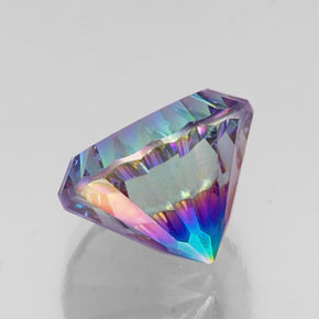 10.27캐럿 천연 탑 레인보우 미스틱 쿼츠, 라운드 컷, 14.13 mm, VVS