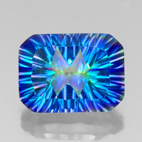 10.56캐럿 천연 탑 레인보우 미스틱 쿼츠, 에메랄드 컷, 16×11.9 mm, VS