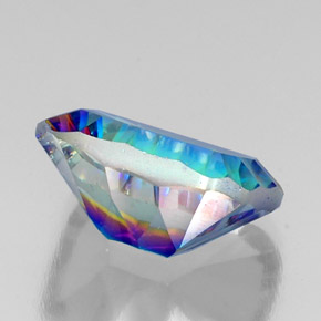 10.56캐럿 천연 탑 레인보우 미스틱 쿼츠, 에메랄드 컷, 16×11.9 mm, VS
