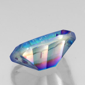 10.24캐럿 천연 탑 레인보우 미스틱 쿼츠, 에메랄드 컷, 16×12 mm, VS