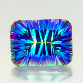 10.56캐럿 천연 탑 레인보우 신비한 석영, 에메랄드 컷, VS