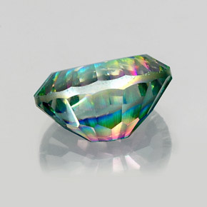 14.23캐럿 천연 탑 레인보우 미스틱 쿼츠, 타원형 컷, 18.2×13.1 mm, VS
