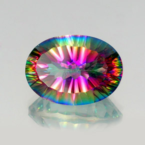 13.12캐럿 천연 탑 레인보우 미스틱 쿼츠, 타원형 컷, 18.1×13 mm, VVS-VS