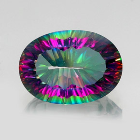 13.20캐럿 천연 탑 레인보우 미스틱 쿼츠, 타원형 컷, 18×13 mm, VVS-VS