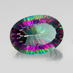 13.20캐럿 천연 탑 레인보우 미스틱 쿼츠, 타원형 컷, 18×13 mm, VVS-VS