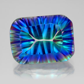 10.01캐럿 천연 탑 레인보우 미스틱 쿼츠, 에메랄드 컷, 16×12 mm, VVS-VS