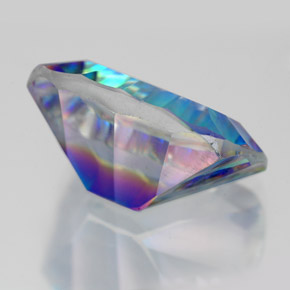 10.01캐럿 천연 탑 레인보우 미스틱 쿼츠, 에메랄드 컷, 16×12 mm, VVS-VS