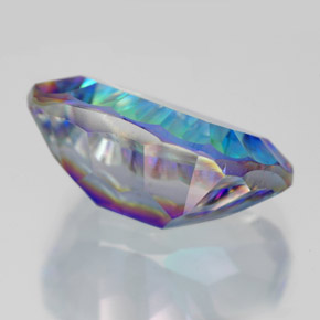 10.14캐럿 천연 탑 레인보우 미스틱 쿼츠, 에메랄드 컷, 16.1×11.9 mm, VVS-VS