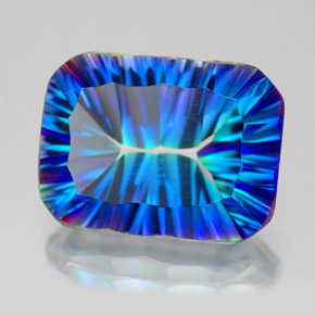 10.49캐럿 천연 탑 레인보우 미스틱 쿼츠, 에메랄드 컷, 16.1×12 mm, VVS