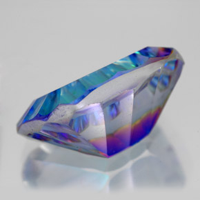 10.49캐럿 천연 탑 레인보우 미스틱 쿼츠, 에메랄드 컷, 16.1×12 mm, VVS