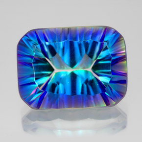 11.18캐럿 천연 탑 레인보우 미스틱 쿼츠, 에메랄드 컷, 16.1×12 mm, VVS-VS