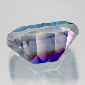 11.18캐럿 천연 탑 레인보우 미스틱 쿼츠, 에메랄드 컷, 16.1×12 mm, VVS-VS
