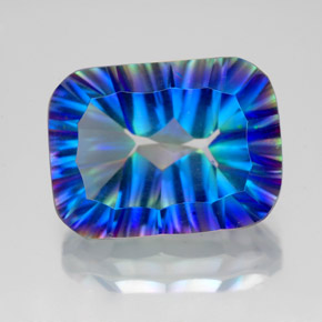 10.76캐럿 천연 탑 레인보우 미스틱 쿼츠, 에메랄드 컷, 16.1×12.1 mm, VVS-VS