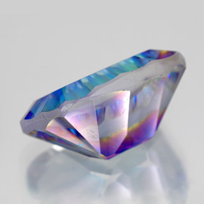 10.76캐럿 천연 탑 레인보우 미스틱 쿼츠, 에메랄드 컷, 16.1×12.1 mm, VVS-VS