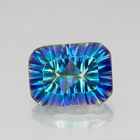 10.52캐럿 천연 탑 레인보우 신비한 석영, 에메랄드 컷, VVS