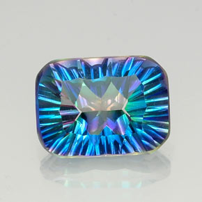 9.71캐럿 천연 탑 레인보우 미스틱 쿼츠, 에메랄드 컷, 16.1×12 mm, VVS