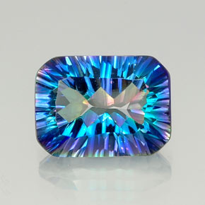 10.19캐럿 천연 탑 레인보우 미스틱 쿼츠, 에메랄드 컷, 16×11.9 mm, VVS-VS