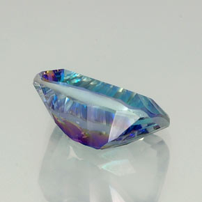 10.19캐럿 천연 탑 레인보우 미스틱 쿼츠, 에메랄드 컷, 16×11.9 mm, VVS-VS