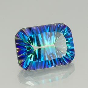 10.66캐럿 천연 탑 레인보우 미스틱 쿼츠, 에메랄드 컷, 16.1×12 mm, VVS-VS