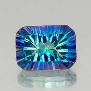 11.51캐럿 천연 탑 레인보우 미스틱 쿼츠, 에메랄드 컷, 16.1×12 mm, VVS