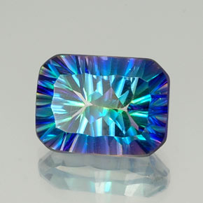 11.51캐럿 천연 탑 레인보우 미스틱 쿼츠, 에메랄드 컷, 16.1×12 mm, VVS