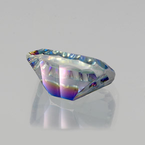 10.64캐럿 천연 탑 레인보우 미스틱 쿼츠, 에메랄드 컷, 16.1×12 mm, VVS