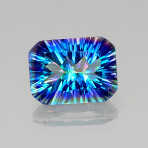 10.25캐럿 천연 탑 레인보우 미스틱 쿼츠, 에메랄드 컷, 16.1×12 mm, VVS-VS