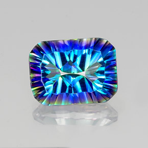 9.86캐럿 천연 탑 레인보우 미스틱 쿼츠, 에메랄드 컷, 16.1×12 mm, VVS-VS