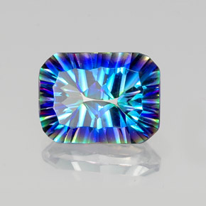 9.86캐럿 천연 탑 레인보우 미스틱 쿼츠, 에메랄드 컷, 16.1×12 mm, VVS-VS