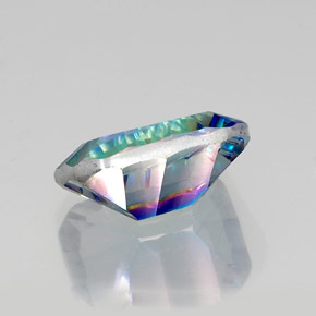 10.23캐럿 천연 탑 레인보우 미스틱 쿼츠, 에메랄드 컷, 16.1×12 mm, VVS-VS