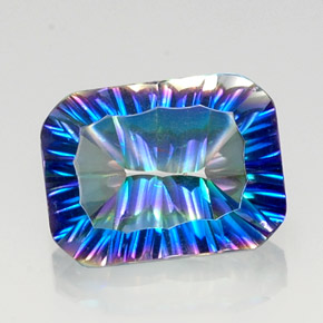 10.00캐럿 천연 탑 레인보우 미스틱 쿼츠, 에메랄드 컷, 16×11.9 mm, VVS