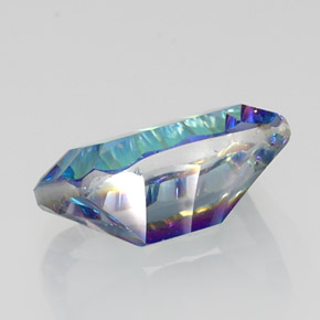 10.00캐럿 천연 탑 레인보우 미스틱 쿼츠, 에메랄드 컷, 16×11.9 mm, VVS