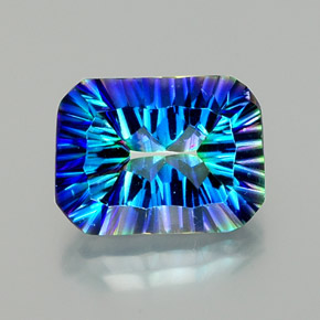10.75캐럿 천연 탑 레인보우 미스틱 쿼츠, 에메랄드 컷, 16×12 mm, VVS-VS
