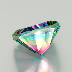 14.82캐럿 천연 탑 레인보우 미스틱 쿼츠, 쿠션 컷, 16×15.8 mm, VVS