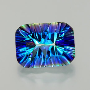 11.25캐럿 천연 탑 레인보우 미스틱 쿼츠, 에메랄드 컷, 16.1×12 mm, VVS-VS