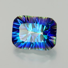 11.25캐럿 천연 탑 레인보우 미스틱 쿼츠, 에메랄드 컷, 16.1×12 mm, VVS-VS