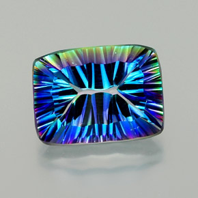 10.34캐럿 천연 탑 레인보우 미스틱 쿼츠, 바게트, 16.1×12 mm, VVS-VS
