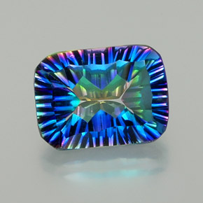 9.47캐럿 천연 탑 레인보우 신비한 석영, 에메랄드 컷, VVS-VS