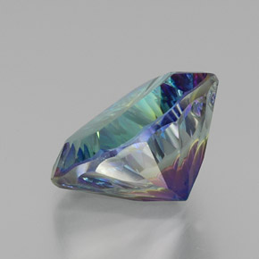 21.55캐럿 천연 탑 레인보우 미스틱 쿼츠, 쿠션 컷, 17.9×17.9 mm, VVS-VS